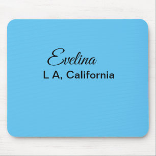 Simple minimal add your name text place city custo mouse pad