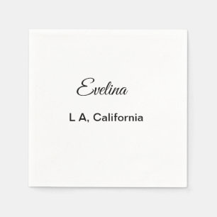 Simple minimal add your name text place city custo napkin