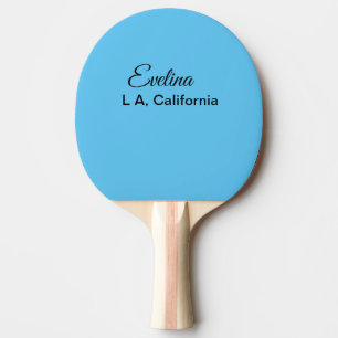 Simple minimal add your name text place city custo ping pong paddle