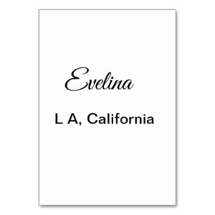 Simple minimal add your name text place city custo table number