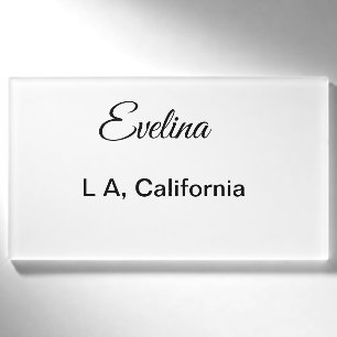 Simple minimal add your name text place city custo tag