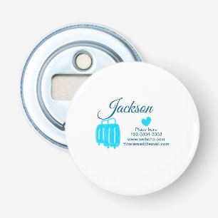 Simple minimal add your name text place city phone bottle opener