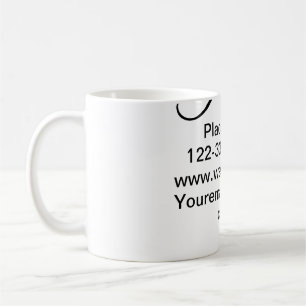 Simple minimal add your name text place city phone coffee mug