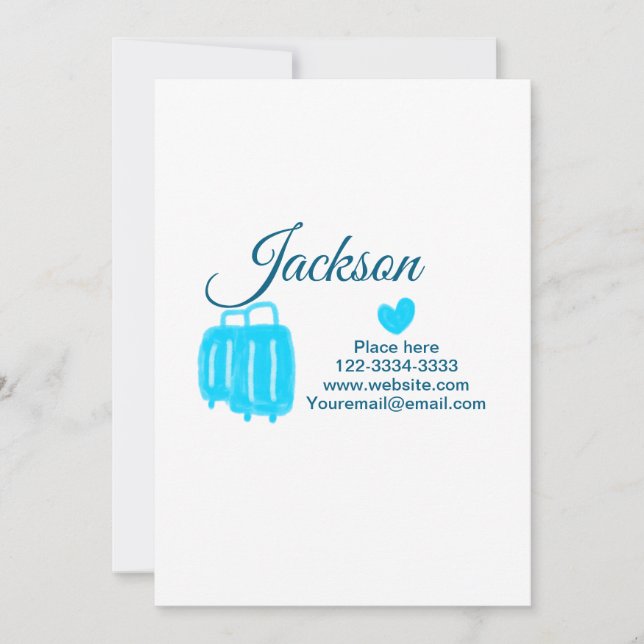 Simple minimal add your name text place city phone invitation (Front)