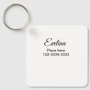Simple minimal add your name text place city phone keychain