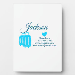 Simple minimal add your name text place city phone plaque