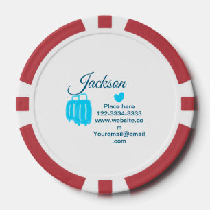 Simple minimal add your name text place city phone poker chips