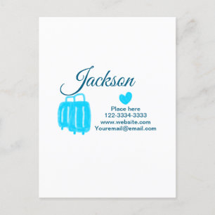 Simple minimal add your name text place city phone postcard