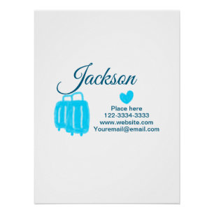 Simple minimal add your name text place city phone poster