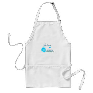 Simple minimal add your name text place city phone standard apron