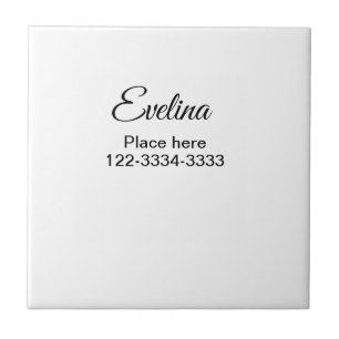 Simple minimal add your name text place city phone tile