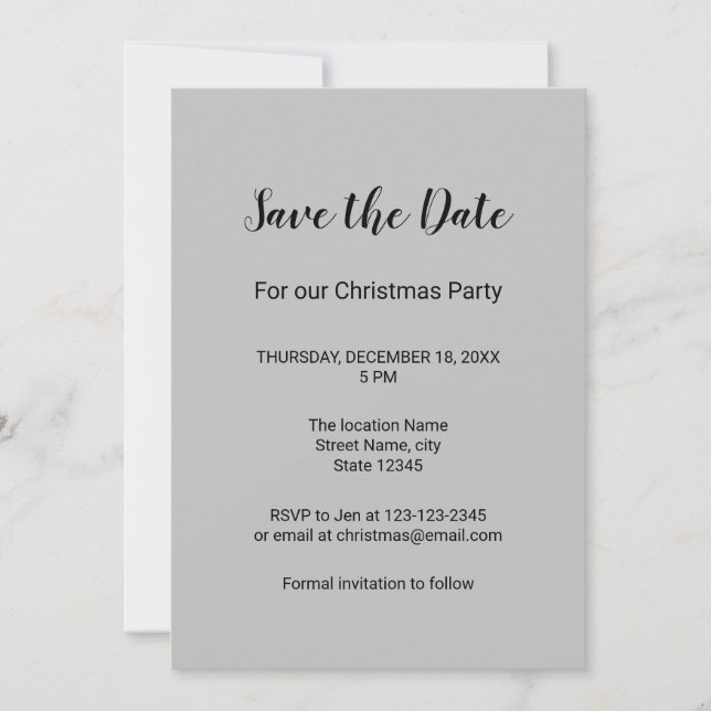 simple minimal add your name text save the date (Front)