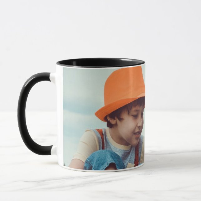 SIMPLE MINIMAL add your photo name text christmas  Mug (Left)