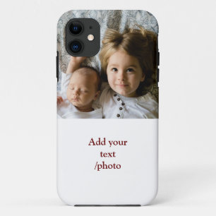 simple minimal ADD YOUR PHOTO TEXT CHRISTMAS iPhone 11 Case