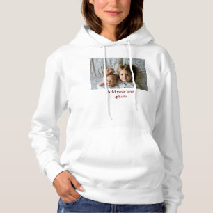 simple minimal ADD YOUR PHOTO TEXT CHRISTMAS Hoodie