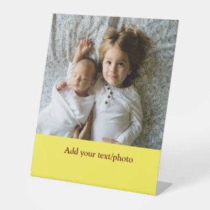 simple minimal ADD YOUR PHOTO TEXT CHRISTMAS     P Pedestal Sign