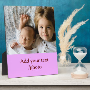 simple minimal ADD YOUR PHOTO TEXT CHRISTMAS     P Plaque