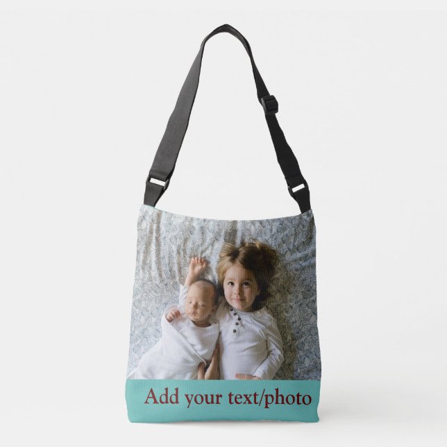simple minimal ADD YOUR PHOTO TEXT CHRISTMAS     T Crossbody Bag (Front)