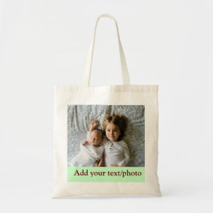 simple minimal ADD YOUR PHOTO TEXT CHRISTMAS Tote Bag