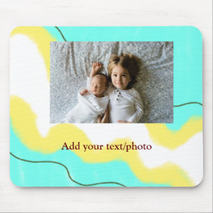 simple minimal ADD YOUR PHOTO TEXT CHRISTMAS yello Mouse Pad