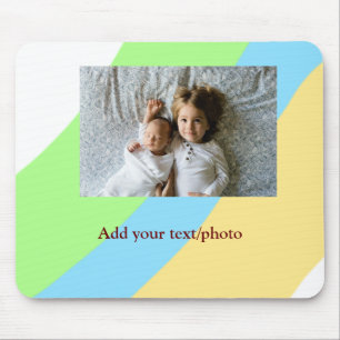 simple minimal ADD YOUR PHOTO TEXT CHRISTMAS yello Mouse Pad