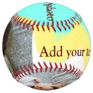 simple minimal ADD YOUR PHOTO TEXT CHRISTMAS yello Softball