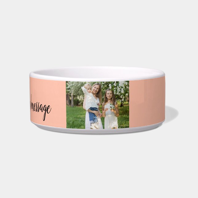 simple minimal add your photo watercolor art throw bowl (Front)