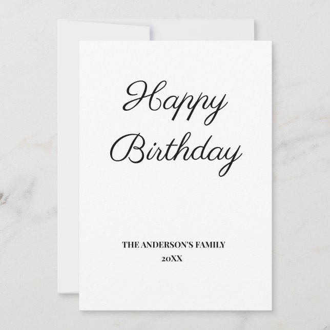 simple minimal add your text birthday card (Front)