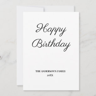 simple minimal add your text birthday card