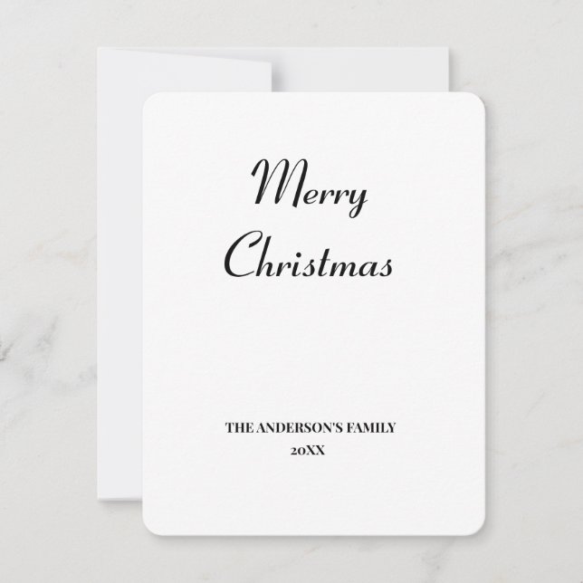 simple minimal add your text christmas personalize card (Front)