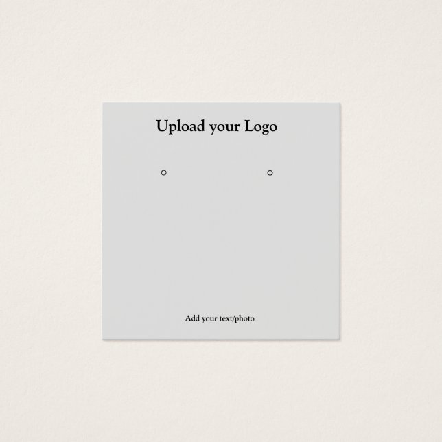 simple minimal add your text earring display card (Front)