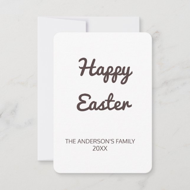 simple minimal add your text easter thank you card (Front)
