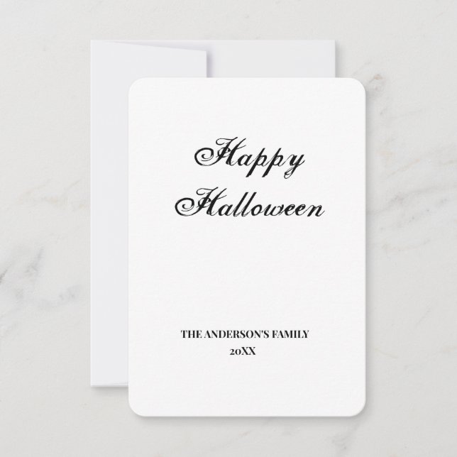 simple minimal add your text halloween thank you card (Front)