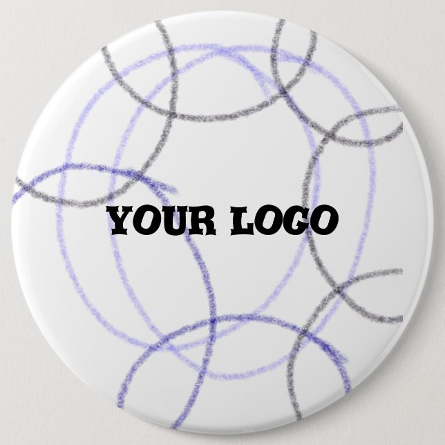 simple minimal add your text logo magnat magnet bu 6 inch round button (Front)