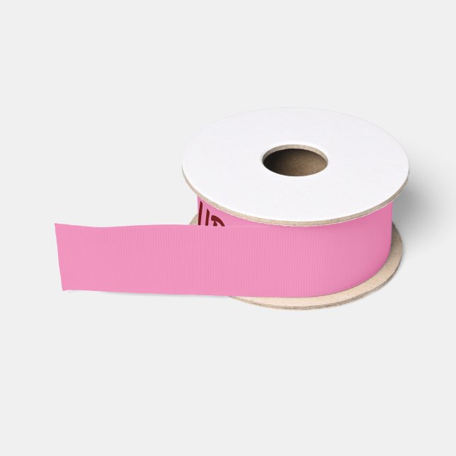 simple minimal add your text monogram name   satin grosgrain ribbon (Spool)
