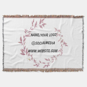 simple minimal add your text monogram name throw b blanket