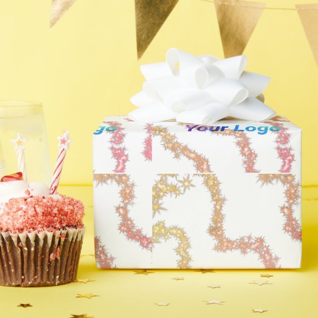 simple minimal add your text monogram name wrappin wrapping paper (Birthday Party)