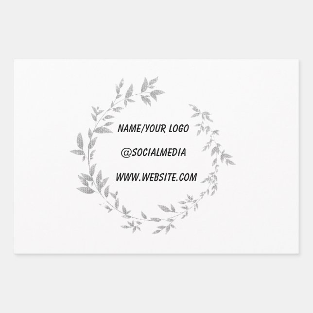 simple minimal add your text monogram name wrappin wrapping paper sheet (Front)