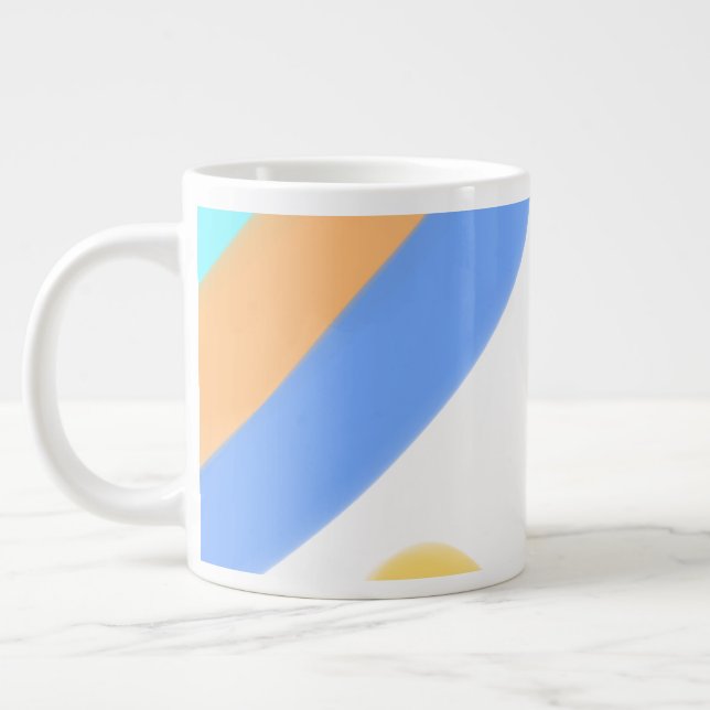 simple minimal add your text monogram photo    cof large coffee mug (Left)