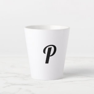 simple minimal add your text monogram photo cof latte mug