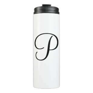 simple minimal add your text monogram photo cof thermal tumbler