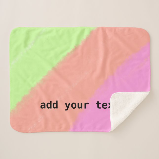 simple minimal add your text monogram photo   thro sherpa blanket (Front (Horizontal))
