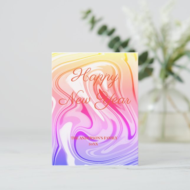 simple minimal add your text new year card (Standing Front)