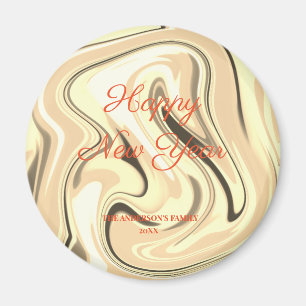 simple minimal add your text new year card magnet