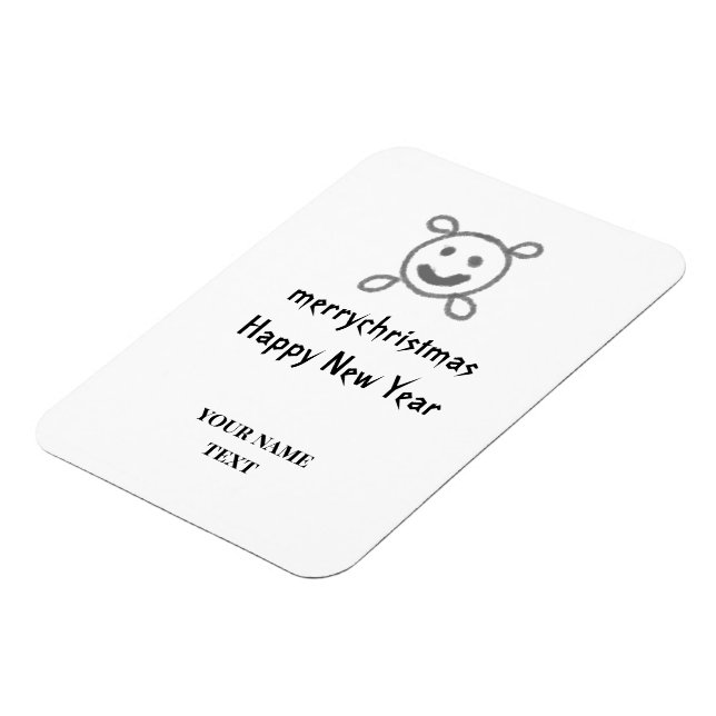 simple minimal add your text new year card magnet (Left Side)