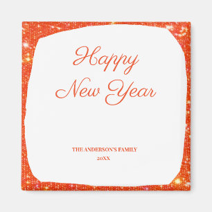 simple minimal add your text new year card magnet