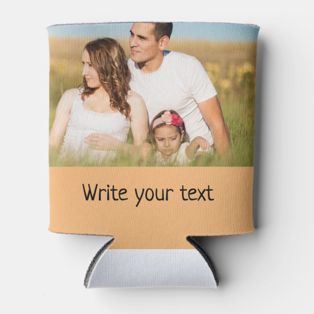 simple minimal add your text photo christmas     c can cooler (Front)