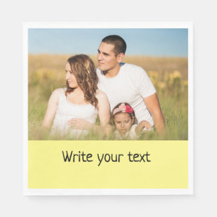 simple minimal add your text photo christmas     n napkin
