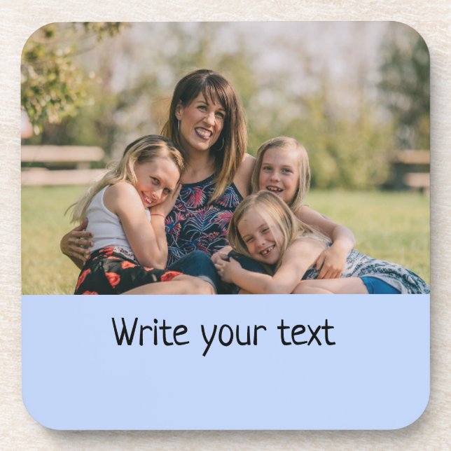 simple minimal add your text photo christmas    st coaster (Front)