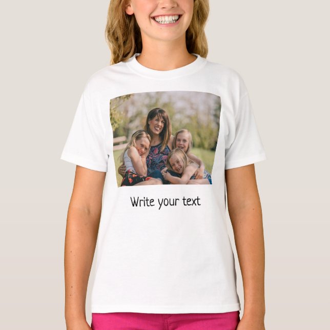 simple minimal add your text photo christmas   T-S T-Shirt (Front)